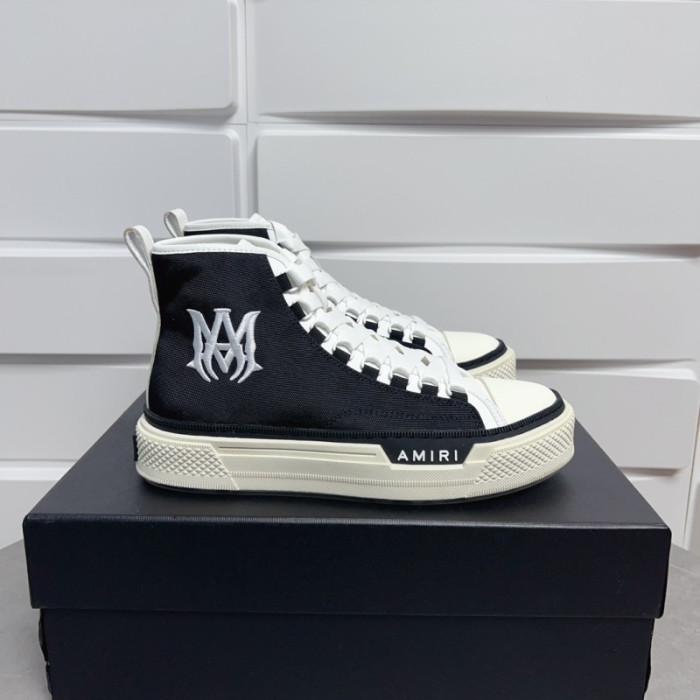 Amiri* Appliquéd Leather and Canvas Sneakers