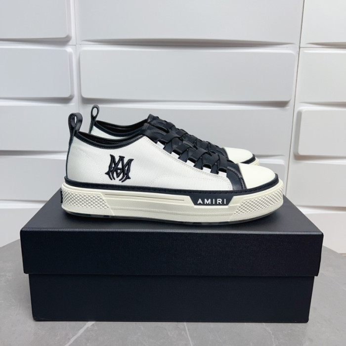 Amiri* Appliquéd Leather and Canvas Sneakers