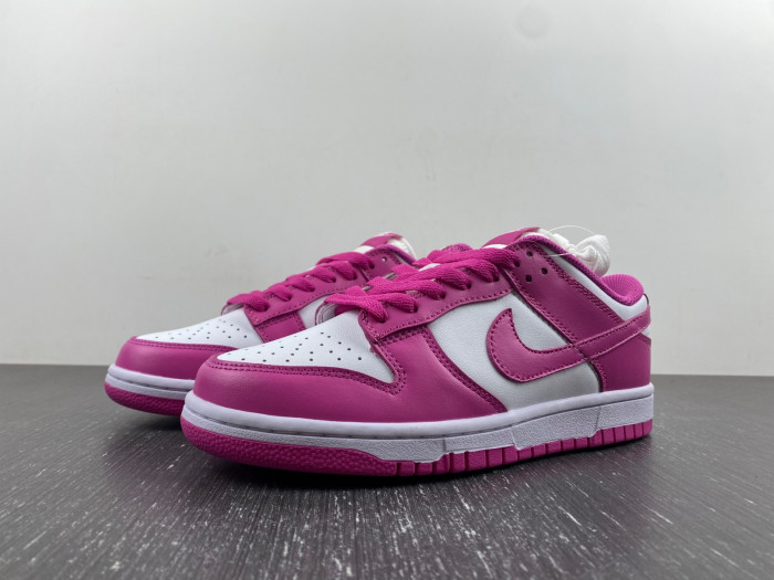 nike dunk low active fuchsia pink white gs fj0704-100