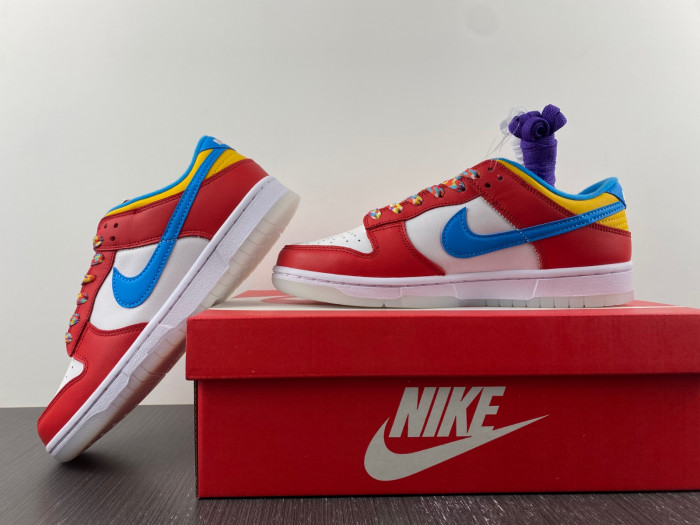 lebron james x nike dunk low fruity pebbles dh8009-600