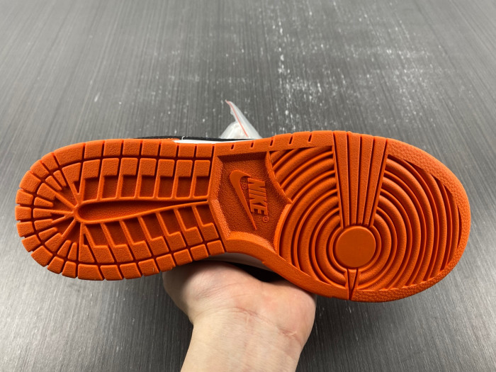 nike dunk low white orange patent black dj9955-800