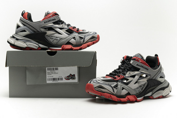 Ba*len*cia*ga track 2 sneaker grey red 570391 w2gn3 1003