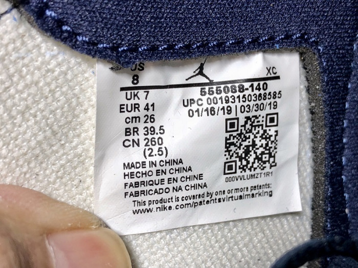 air jordan 1 retro high og "obsidian/university blue 555088-140