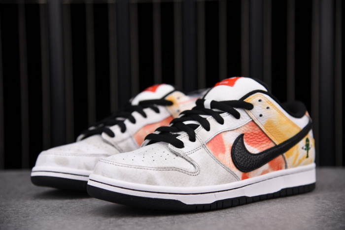 nike sb dunk low raygun tie-dye white - bq6832-101